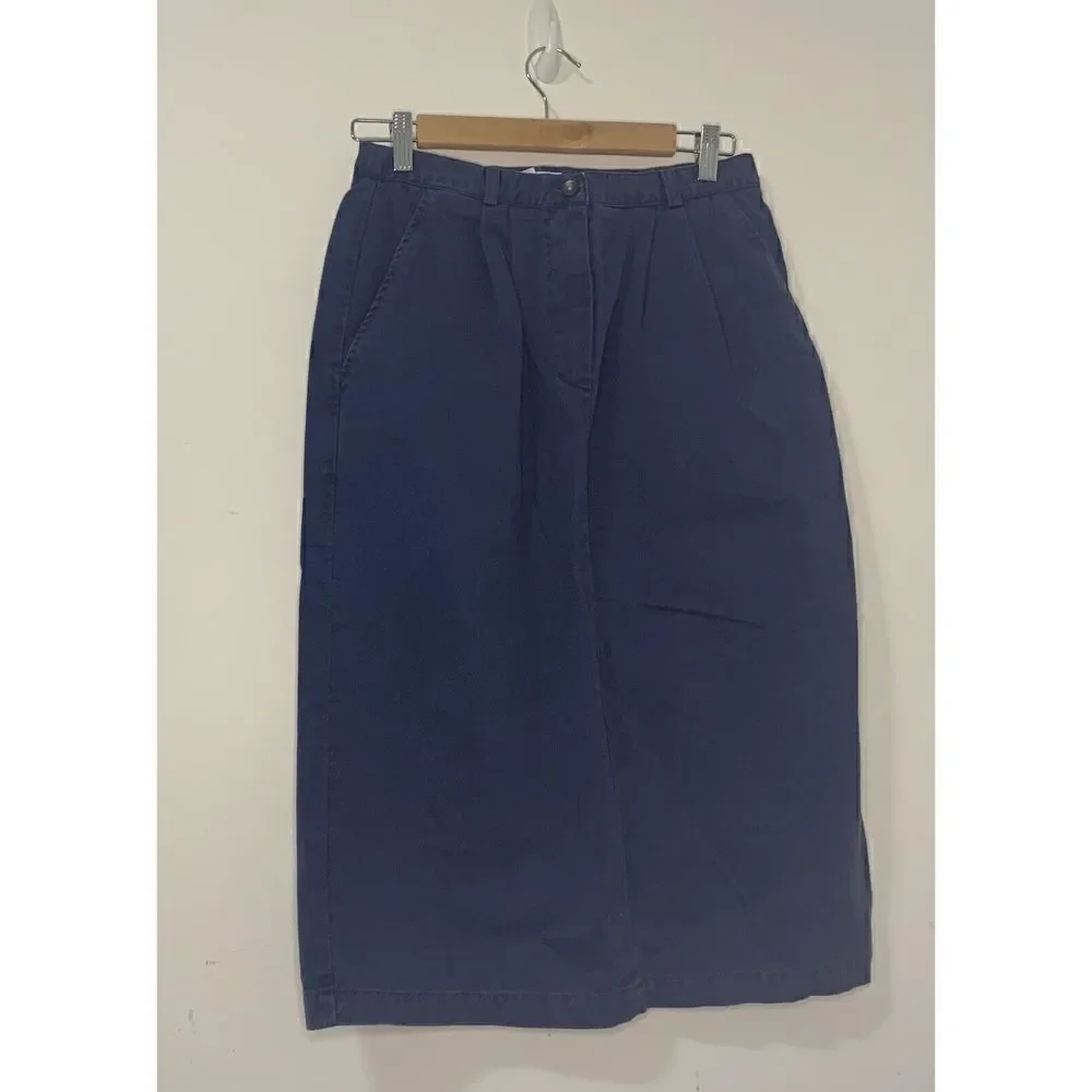 Vintage Lands' End Direct Merchants Women's 12P High Waisted Pleated Front Skirt